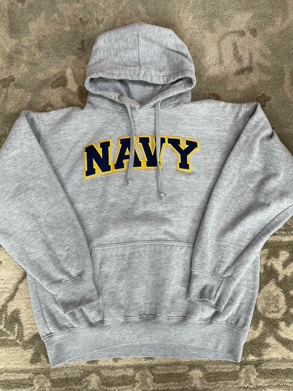 Navy Gray Pullover Hoodie Sweatshirt